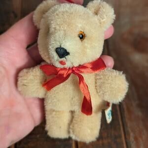 Vintage Pure Wool Teddy Bear - Christmas Decor
